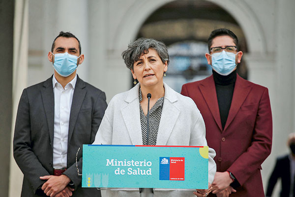 La ministra de Salud, Ximena Aguilera, encabezó el anuncio en La Moneda.