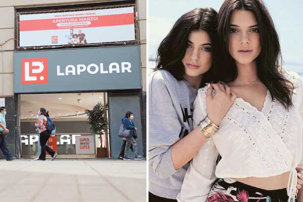 La Polar subraya que las nuevas querellas -que incluyen a Kipling y Levi’s- vienen de Aduanas y no de las marcas. Las hermanas Kendall y Kylie Jenner son las integrantes menores del clan Kardashian. Fotos: Julio Castro y Archivo