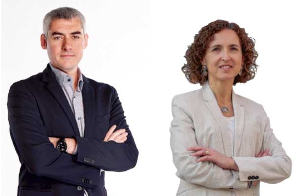 <p>Daniel Tugues, asumirá la gerencia general de Aguas Andinas en mayo. Marta Colet, actual gerenta general de Aguas Andinas.</p>