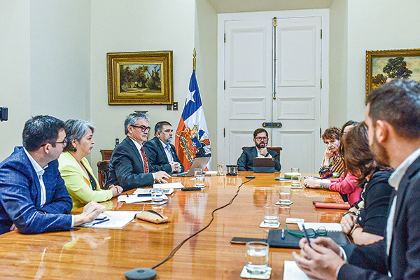 Ayer se realizó el tradicional comité político ampliado en La Moneda. Foto: Agencia UNO