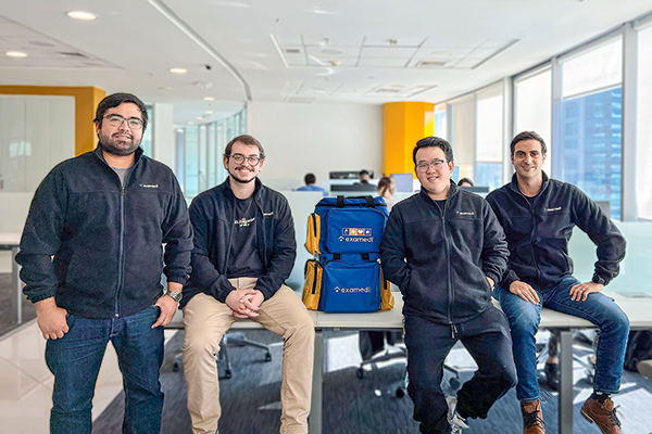 Juan Pablo Zepeda, Andrés Kemeny, Ian Lee y Alberto Albagli, fundadores de Examedi.