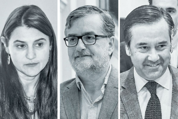 <p>Sofía Cid, diputada RN de la comisión de Hacienda. Francisco Undurraga, jefe de bancada de diputados de Evópoli. Agustín Romero, diputado del Partido Republicano de la comisión de Hacienda. Fotos Archivo</p>
