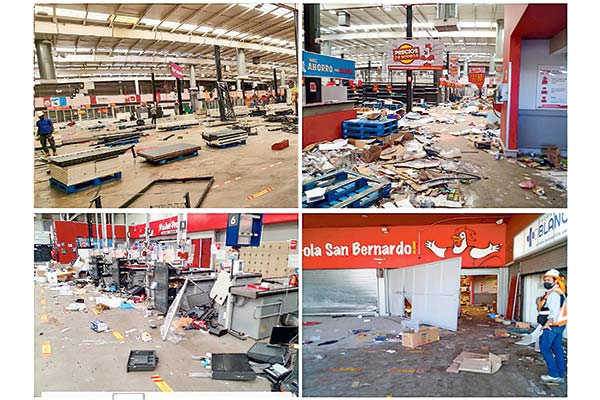 Imágenes aportadas por Walmart tras saqueos al local Acuenta de San Bernardo en octubre de 2021.