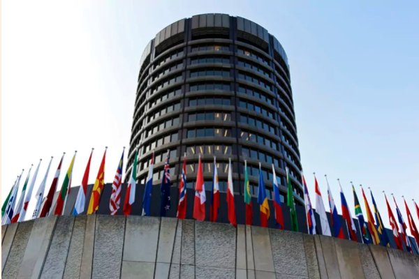 <p>Sede del Banco de Pagos Internacionales en Basilea en Suiza</p>