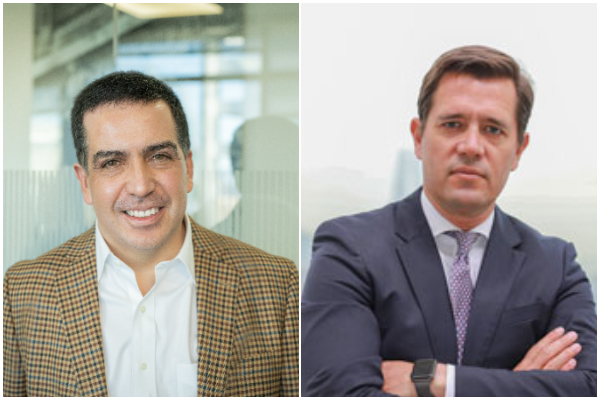 A la izquierda, el gerente general de Grupo Security; y a la derecha, el CEO de SURA Investments, Pablo Sprenger.