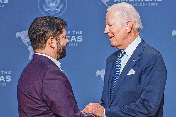 Esta es la segunda vez que Boric y Biden se reúnen, pero antes fue en Los Ángeles. Foto: Presidencia