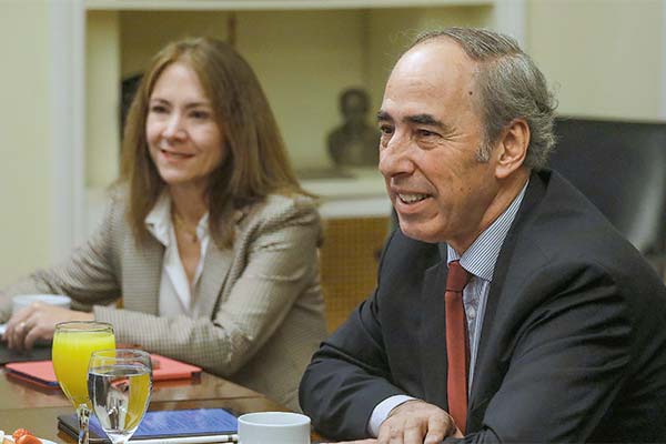 La vicepresidenta de la CPC, Susana Jiménez, junto al lider de la multigremial, Ricardo Mewes.