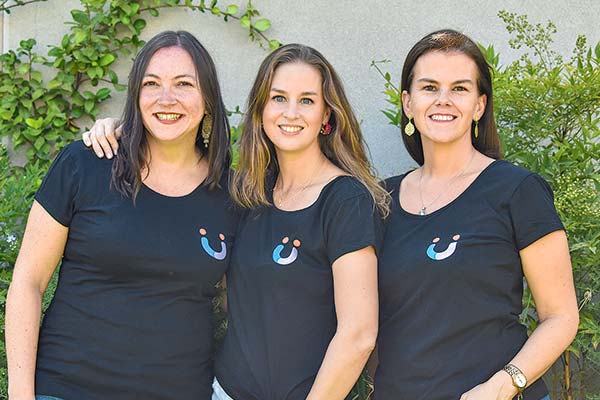 María José Herrera, Francisca De la Piedra, y Javiera Moreno, fundadoras de Umano.