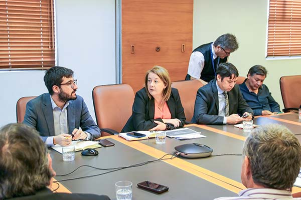 <p>La subsecretaria Heidi Berner lideró la reunión junto a los coordinadores tributarios de Hacienda.</p>