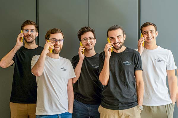 Pierre Nicolas,; Ignacio Siel Brunet (CTO y cofundador), Pablo Giraud-Carrier, Jérémy Goillot (CEO y cofundador), y Franco Pinto, de The Mobile-First Company.