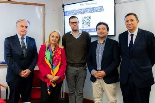 izquierda a derecha: Dr. Emilio Santelices, Dra. Liliana Jadue, PhD. José Luis Contreras, Manuel Henríquez, Marcelo Mosso.