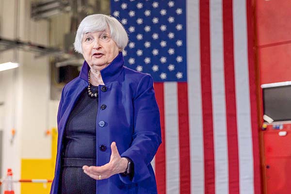 Janet Yellen, secretaria del Tesoro de EEUU y expresidenta de la Reserva Federal. Foto: Bloomberg