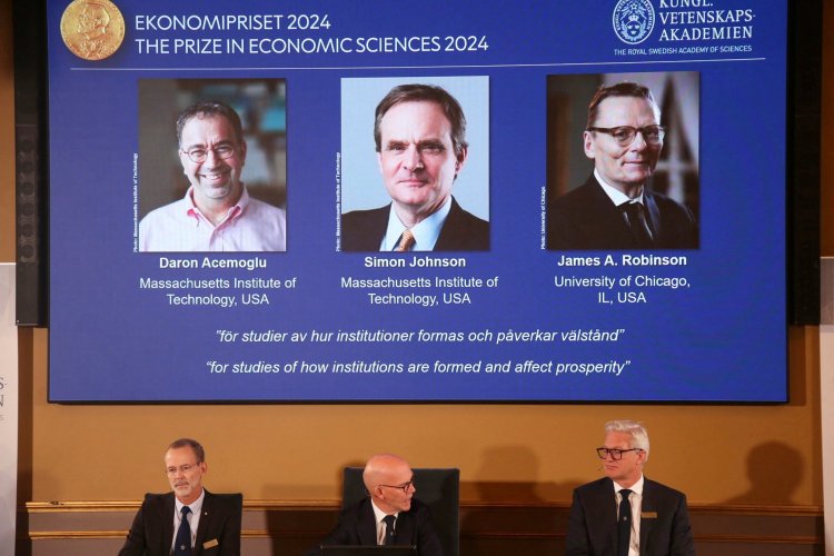 <p>Premio Nobel de Economía es para tres investigadores de la prosperidad y riqueza de las naciones</p>