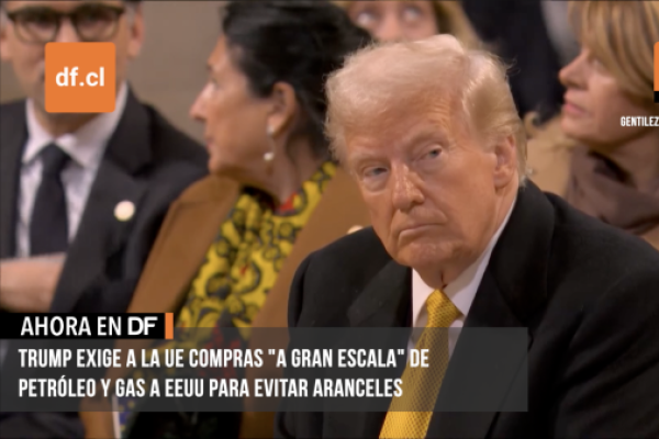 <p>Ahora en DF | Trump exige a la UE compras "a gran escala" de petróleo y gas a EEUU para evitar aranceles</p>
