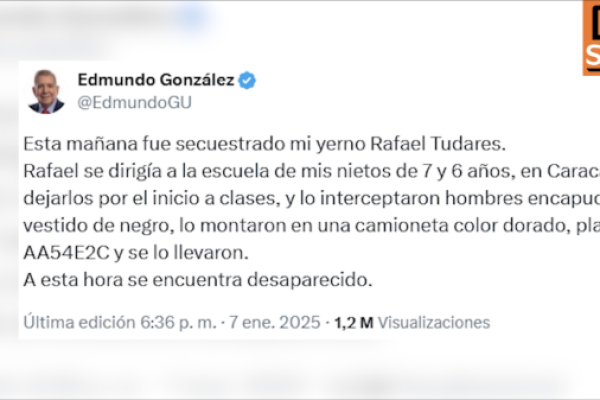 <p>Ahora en DF SUD | El líder opositor venezolano Edmundo González denuncia el secuestro de su yerno</p>
