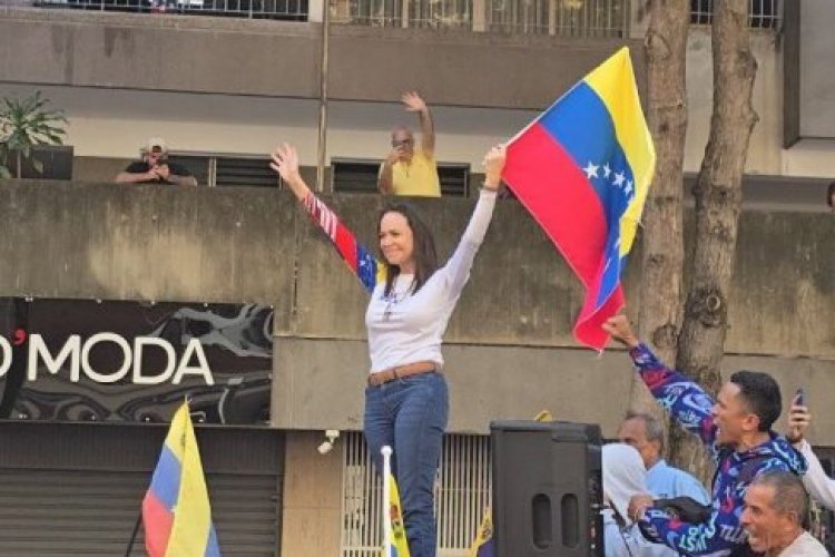 <p>María Corina Machado fue liberada por el régimen de Maduro tras permanecer casi una hora detenida</p>