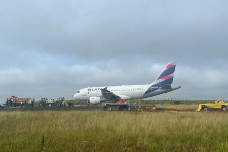 <p>Avión de Latam se sale de la pista en Brasil tras aterrizaje bajo condiciones meteorológicas complejas</p>