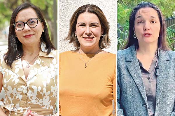 <p>Paula Benavides, directora de Espacio Público y académica UC. Daniela Sugg, investigadora UDP y directora de Sugg Consultores. Carolina Velasco, directora de Estudios del Ipsuss. Fotos: Julio Castro y Archivo</p>