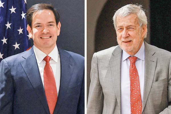 <p>Marco Rubio, secretario de Estado de Estados Unidos. Ministro de Relaciones Exteriores de Chile, Alberto van Klaveren. Fotos: Aton y Reuters</p>
