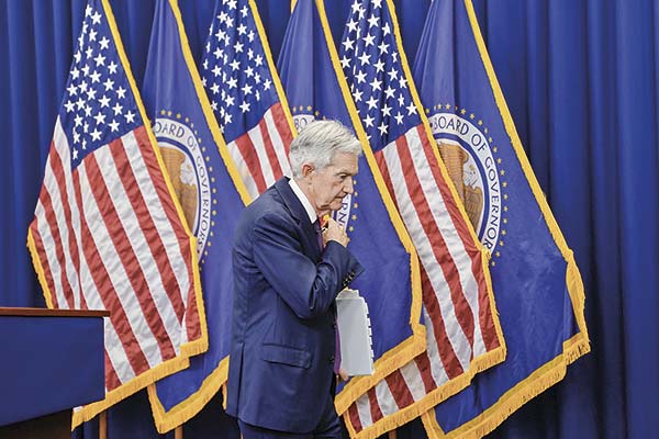 <p>El presidente de la Reserva Federal, Jerome Powell, en la conferencia de prensa. Foto: Bloomberg</p>