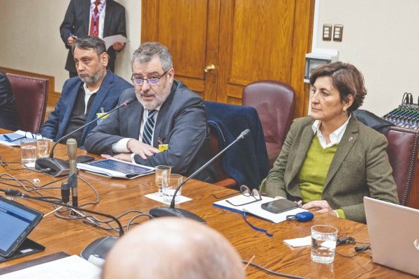 El director de Fonasa, Camilo Cid, y la ministra de Salud, Ximena Aguilera, en la comisión de este lunes.