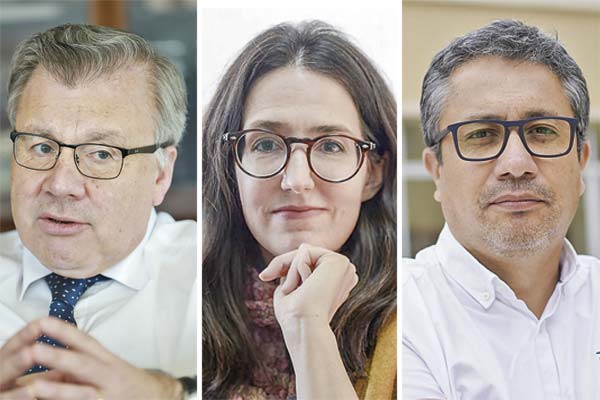 El histórico superintendente de Pensiones, Osvaldo Macías, es uno de los candidatos. La intendenta de regulación, Úrsula Schwarzhaupt, también está en carrera. El exdirector del IPS, Patricio Coronado, formaría parte del listado seleccionado. Fotos: Julio Castro y Archivo