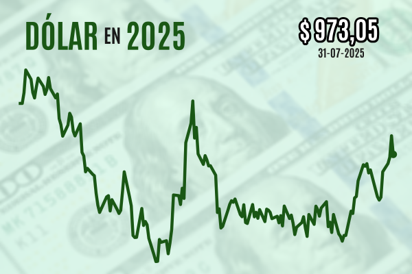 <p>Dólar cierra con fuerte caída, pero sube más de $ 40 en julio y pone fin a una racha bajista de seis meses</p>