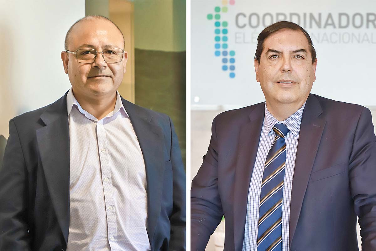 <p>Marco Mancilla, secretario ejecutivo de la Comisión Nacional de Energía (CNE). Juan Carlos Olmedo, presidente consejo directivo Coordinador Eléctrico. Fotos: Archivo</p>