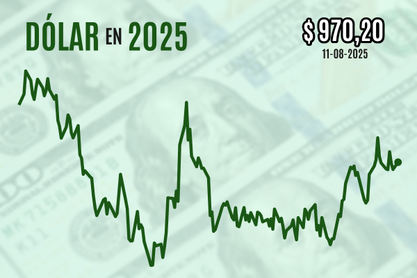 <p>Dólar cierra al alza y recupera niveles de $ 970 a la espera de próximos datos de inflación en EEUU</p>