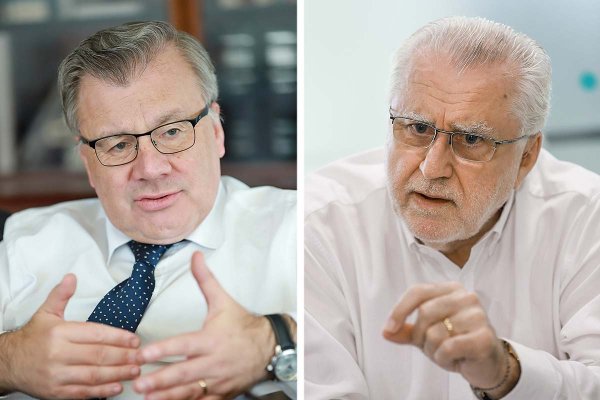 <p>Osvaldo Macías, superintendente de Pensiones y Máximo Pacheco, presidente del directorio de Codelco. Fotos: Julio Castro</p>