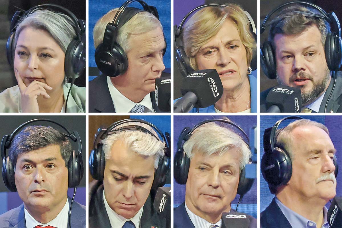<p>Jeannette Jara, candidata Unidad por Chile. José Antonio Kast, candidato Republicanos. Evelyn Matthei, candidata Chile Vamos. Johannes Kaiser, candidato Partido Nacional Libertario. Franco Parisi, candidato Partido de la Gente. Marco Enríquez-Ominami, candidato independiente. Harold Mayne-Nicholls, candidato independiente. Eduardo Artés, candidato independiente. Fotos: Aton</p>