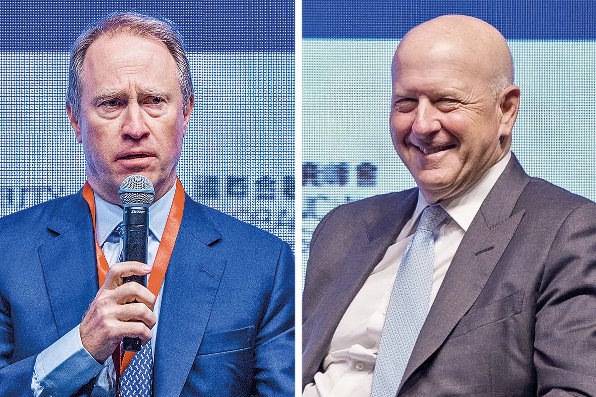 <p>Ted Pick de Morgan Stanley y David Salomon de Goldman Sachs. Fotos: Bloomberg</p>