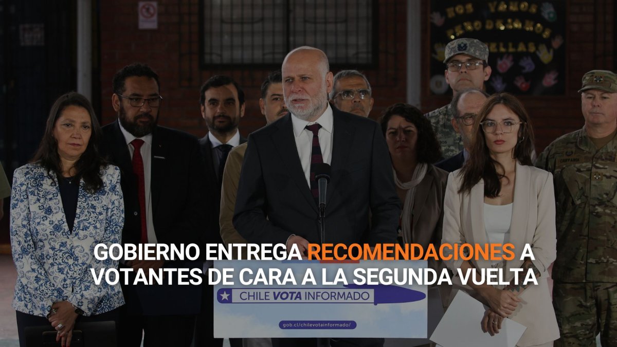 Elecciones 2025 | Gobierno entrega recomendaciones a votantes de cara a la segunda vuelta