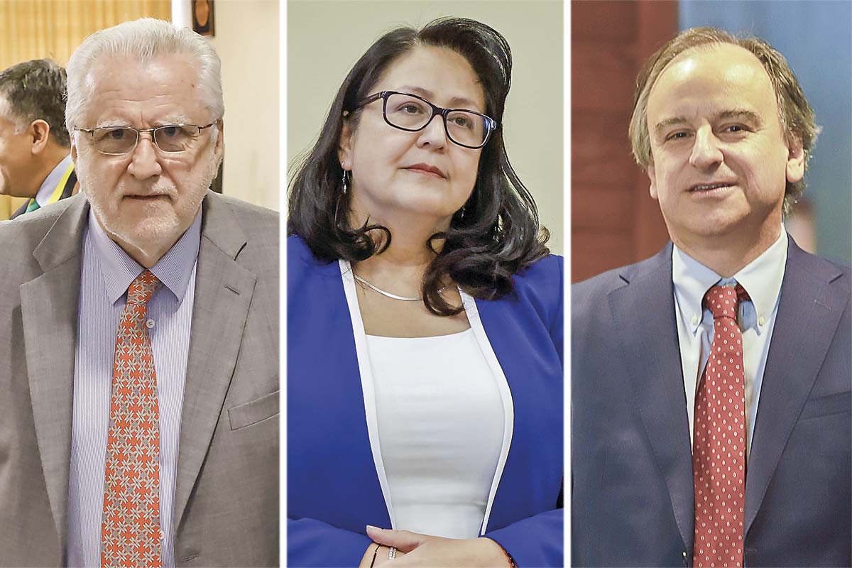 <p>Máximo Pacheco, presidente del directorio de Codelo. Dorothy Pérez, contralora. Ricardo Ramos, CEO de SQM. Fotos: Julio Castro y Archivo </p>