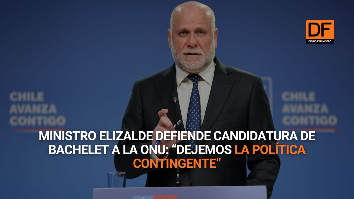 <p>Ahora en DF | Ministro Elizalde defiende candidatura de Bachelet a la ONU: “Dejemos la política contingente”</p>