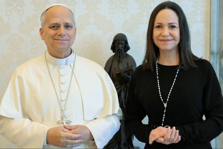 <p>Papa León se reúne con la líder opositora venezolana María Corina Machado en el Vaticano</p>