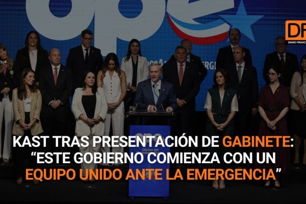 <p>Ahora en DF | Kast tras presentación de Gabinete: “Este Gobierno comienza con un equipo unido ante la emergencia”</p>