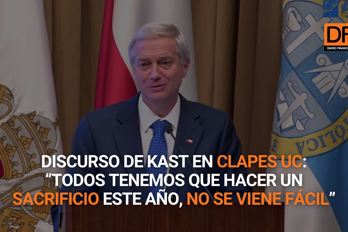 <p>Ahora en DF | Discurso de Kast en Clapes UC: “Todos tenemos que hacer un sacrificio este año, no se viene fácil”</p>