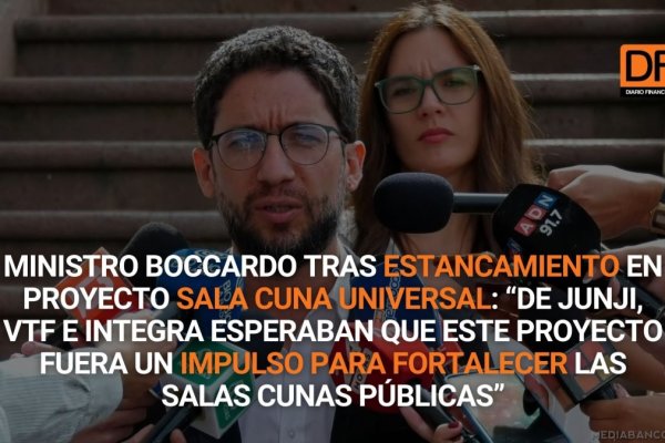 <p>Ahora en DF | Ministro Boccardo tras estancamiento en proyecto sala cuna universal: “De Junji, VTF e Integra esperaban que este proyecto fuera un impulso para fortalecer las salas cunas públicas”</p>