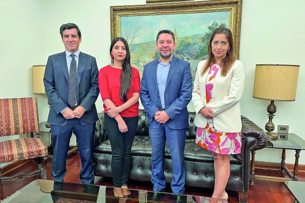 <p>Sergio Henríquez, director de Grandes Contribuyentes del SII; de Enel, Guisela García López, jefa de Cumplimiento Tributario y Marcos Cruz, gerente del Área Tributaria; junto a la directora (s) del SII, Carolina Saravia.</p>