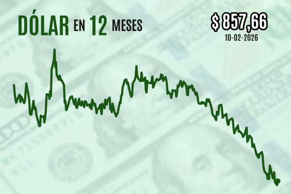 Dólar cierra próximo a $ 860 en un rebote desde sus mínimos pese a débiles ventas minoristas de diciembre en EEUU