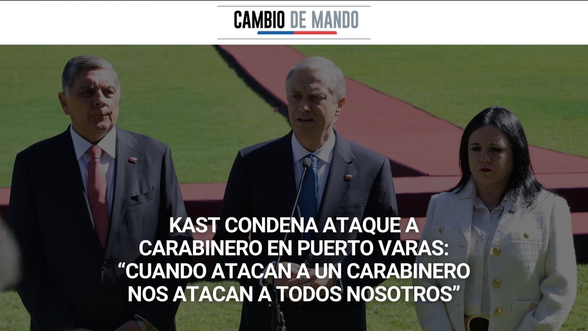 <p>Cambio de mando | Kast condena ataque a carabinero en Puerto Varas: “Cuando atacan a un carabinero nos atacan a todos nosotros”</p>