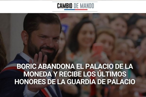 <p>Cambio de mando | Presidente Boric abandona el Palacio de La Moneda y recibe los últimos honores de la Guardia de Palacio</p>