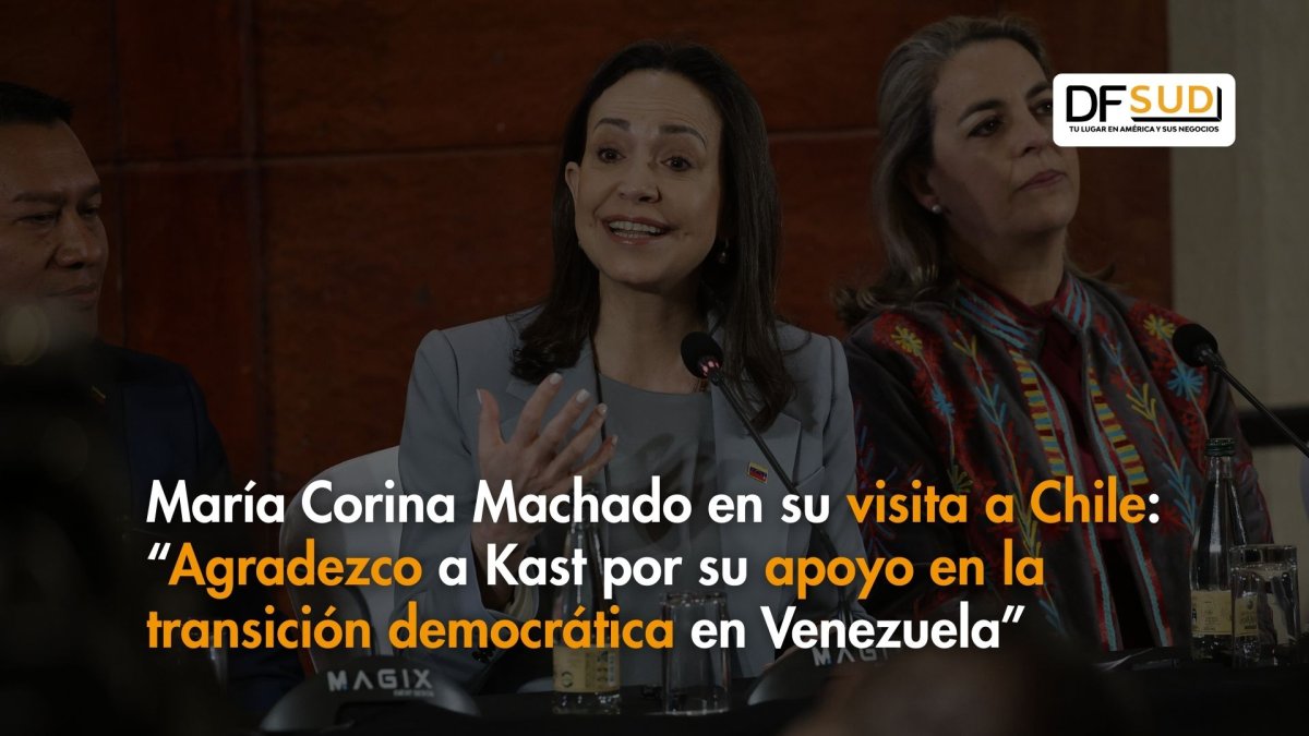 <p>Ahora en DF SUD | María Corina Machado en su visita a Chile: “Agradezco a Kast por su apoyo en la transición democrática en Venezuela”</p>