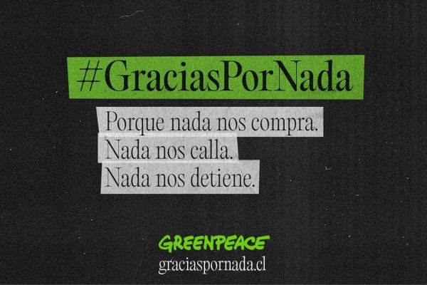 <p>“Gracias por nada”, el aviso que Greenpeace le dedicó al gobierno saliente</p>