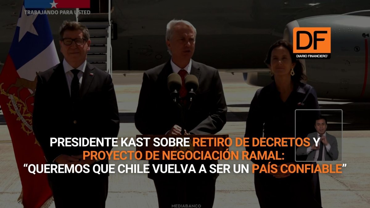<p>Ahora en DF | Presidente Kast sobre retiro de proyecto de negociación ramal: “Queremos que Chile vuelva a ser un país confiable”</p>