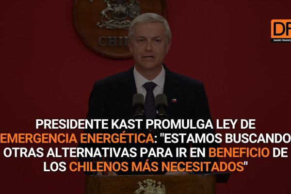 <p>Ahora en DF | Kast promulga ley de Emergencia Energética: "Estamos buscando otras alternativas para ir en beneficio de los chilenos más necesitados"</p>
