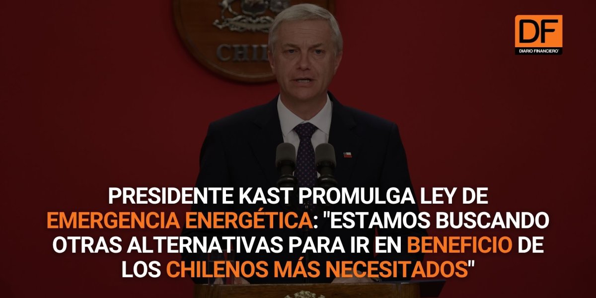 <p>Ahora en DF | Kast promulga ley de Emergencia Energética: "Buscamos alternativas para ir en beneficio de los chilenos más necesitados"</p>
