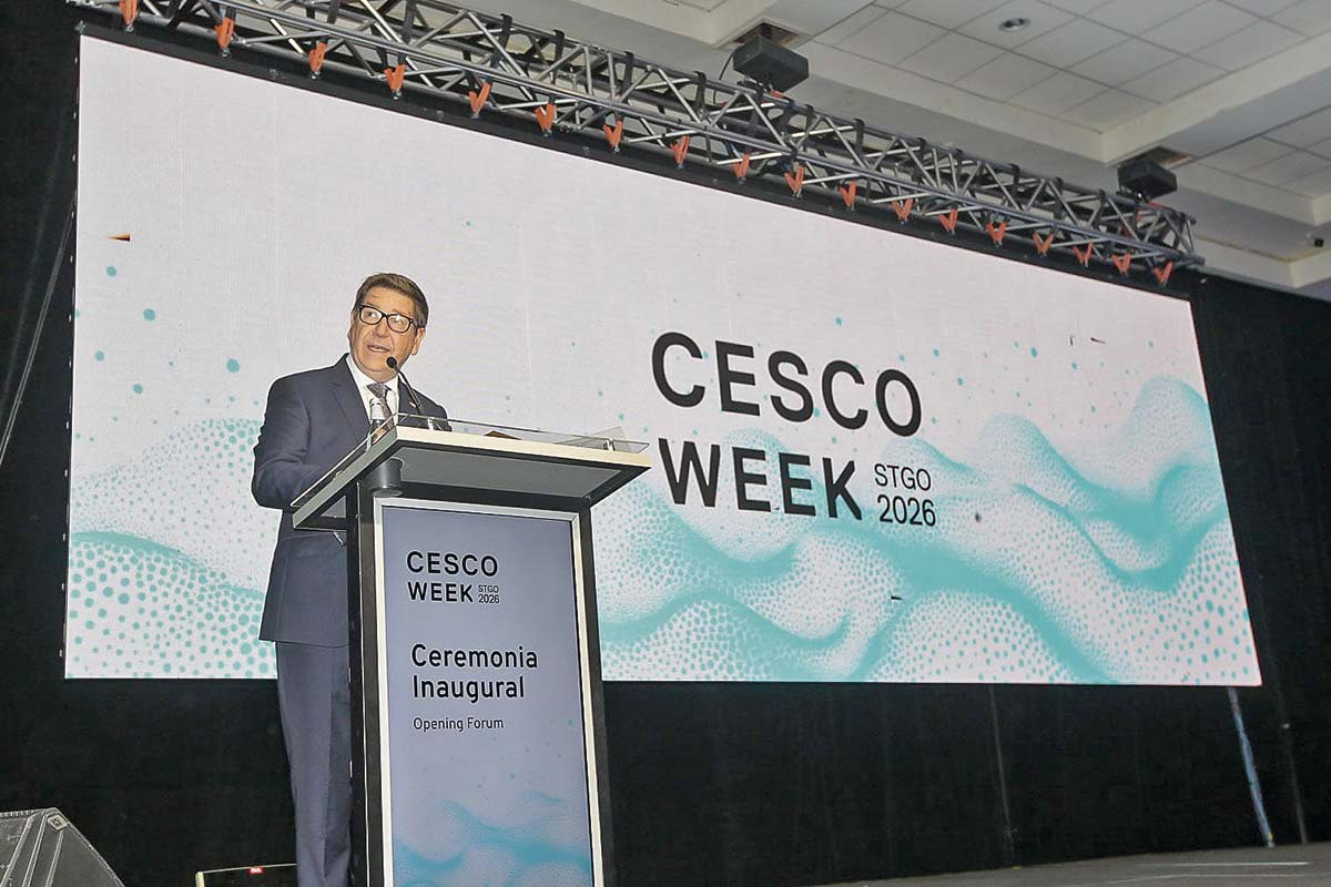 <p>El biministro Daniel Mas en inauguración de Cesco Week. </p>