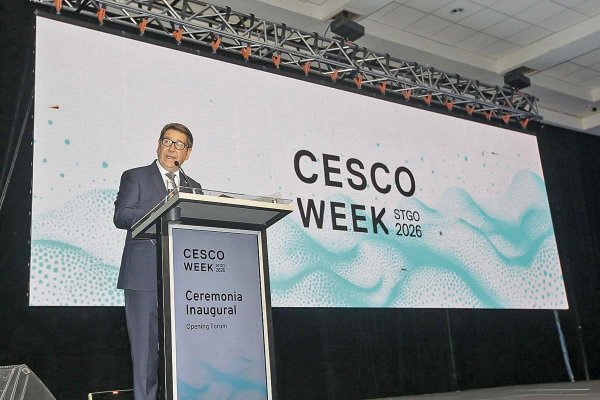<p>El biministro Daniel Mas en inauguración de Cesco Week. </p>